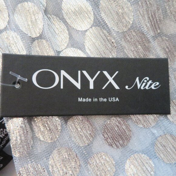 New Onyx Nite Silver Metallic Polka Dot Tank Top & Sheer Cardigan Set Womens S - Picture 7 of 11